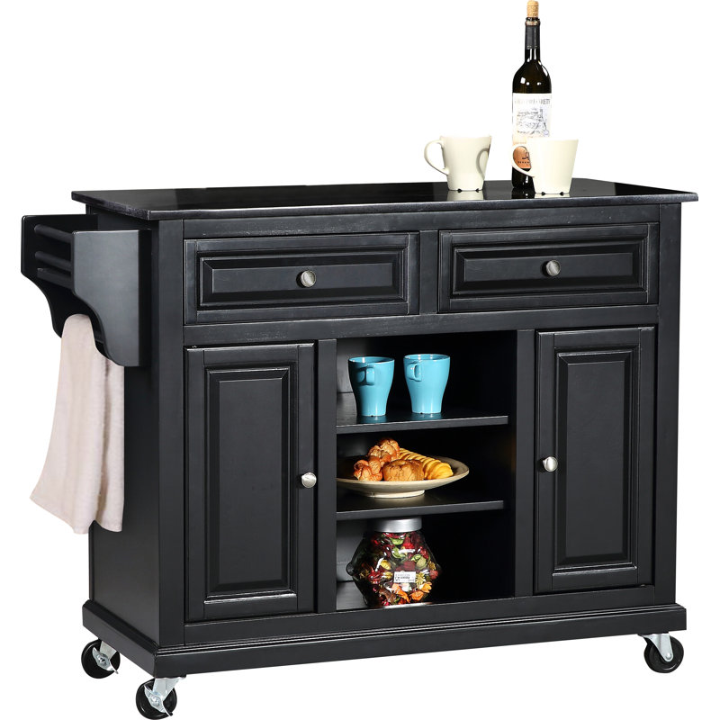 Raynham Kitchen Island with Granite Top & Reviews Joss & Main
